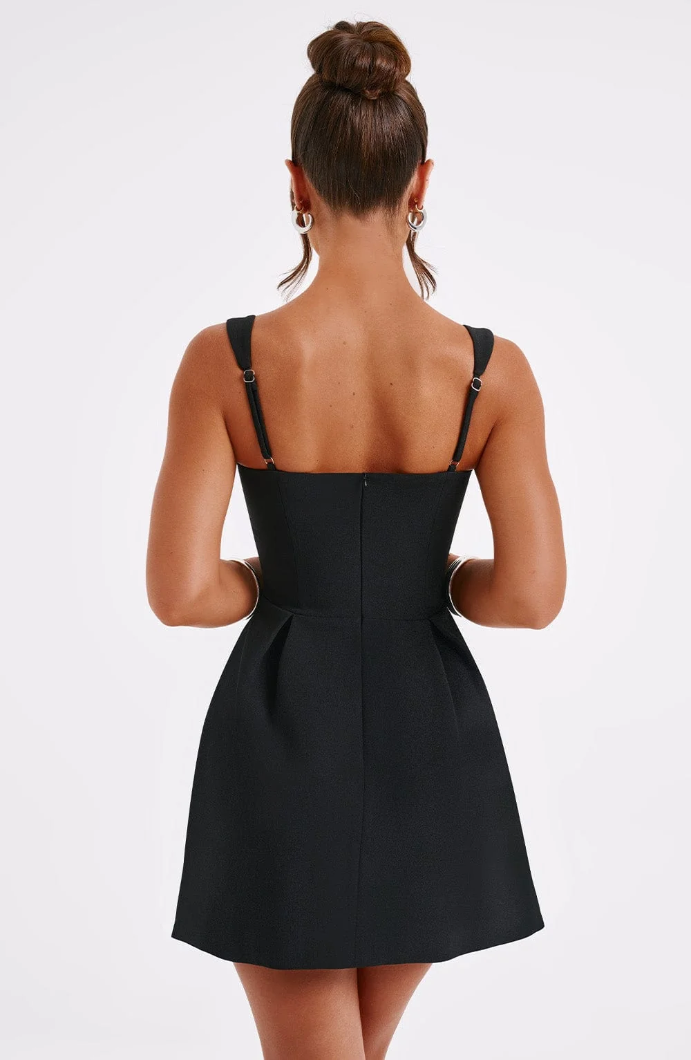 Premium Black Corseted Mini Dress - Elegant Party Wear