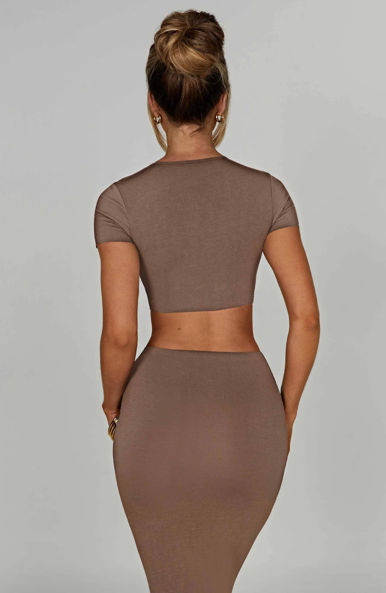 Buttery Soft Cropped Eve Top in Mocha
