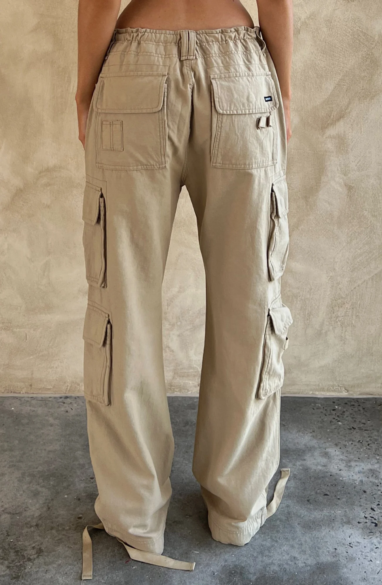 Sand Oversized Cargo Pants - Womens Wide Leg Style