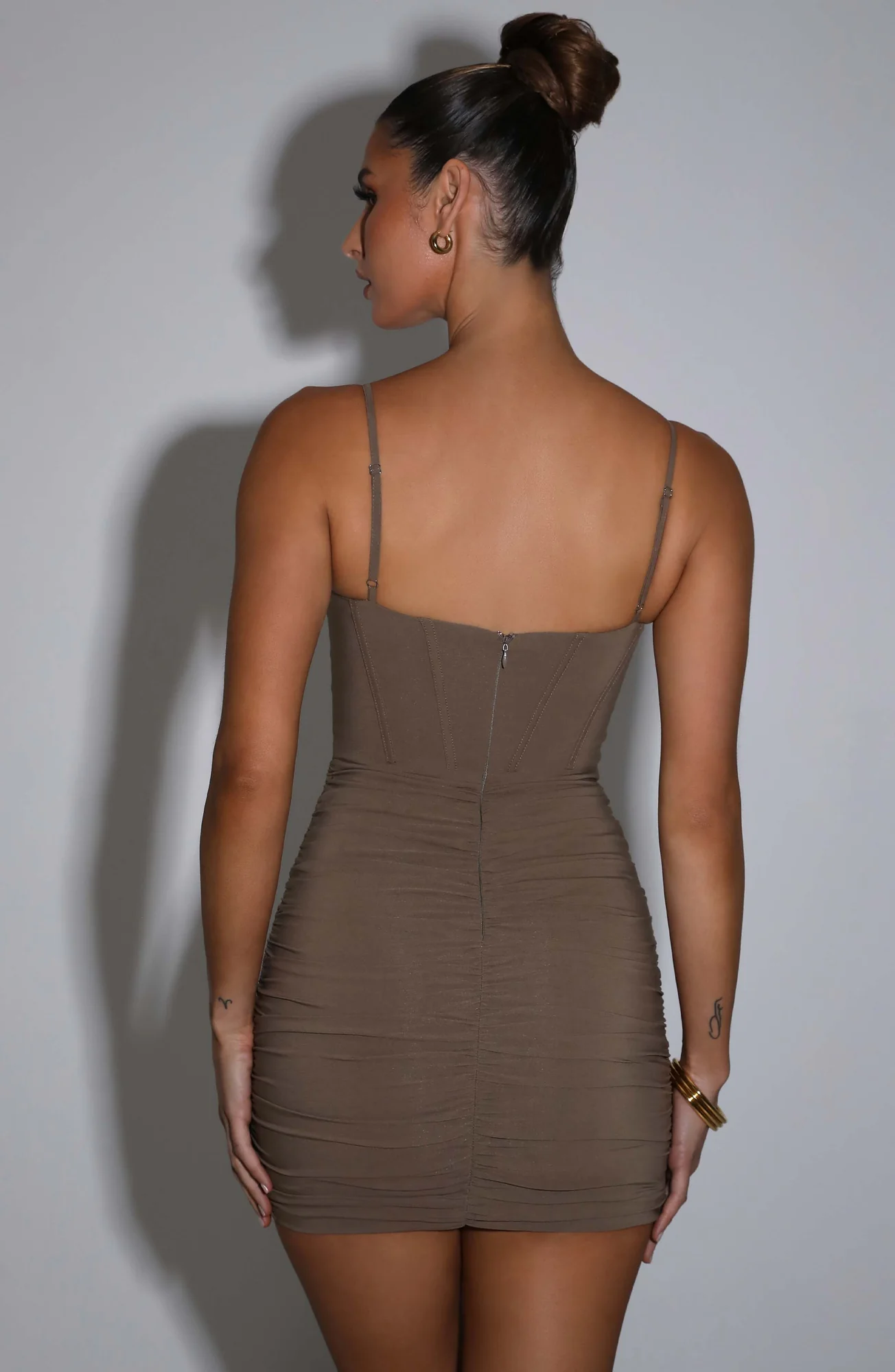 Mocha Corset Mini Dress - Body-Hugging Style