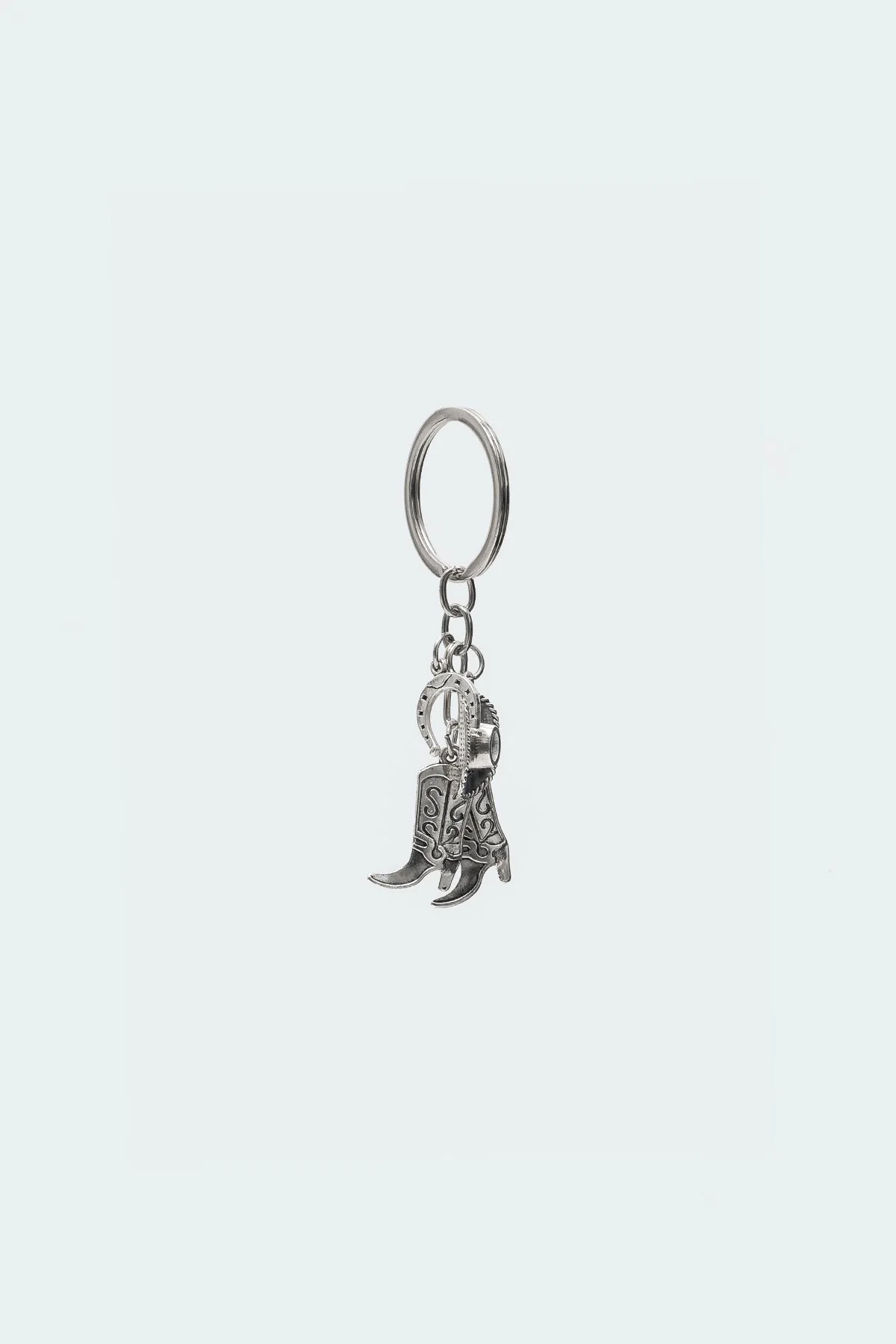 Western Style Silver Keychain Accessory