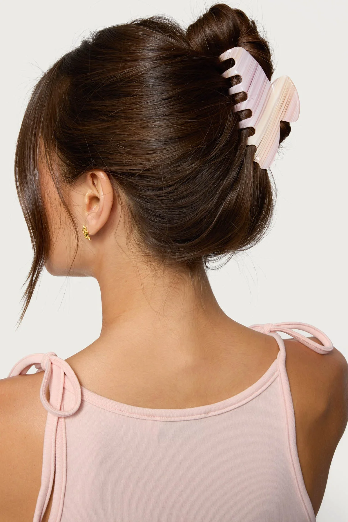 Pink Striped Claw Hair Clip for Stylish Accessories