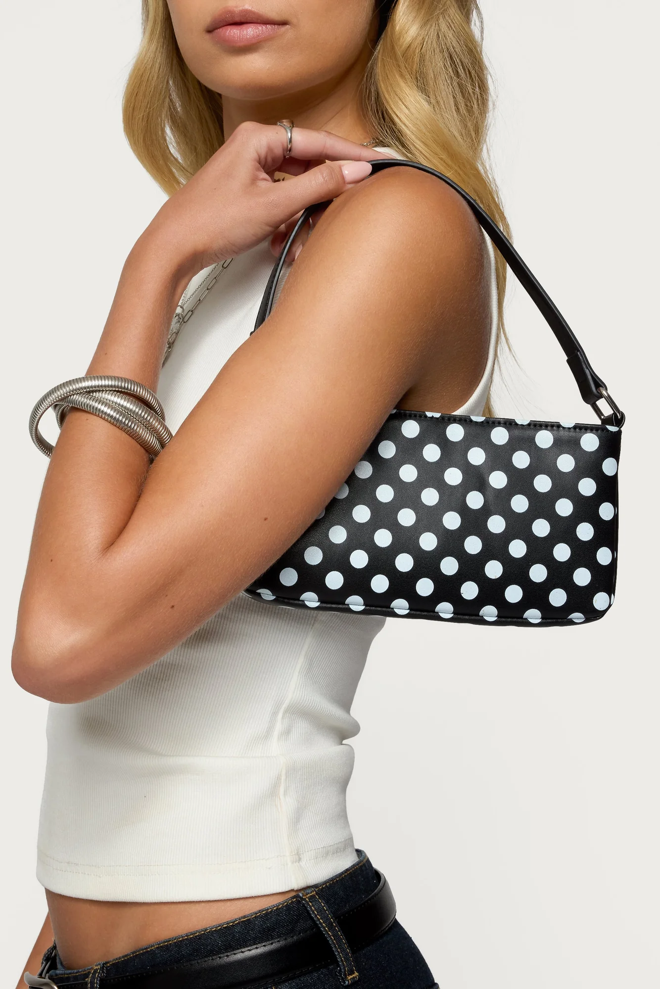 Black Spotted Polka Dot Crossbody Bag