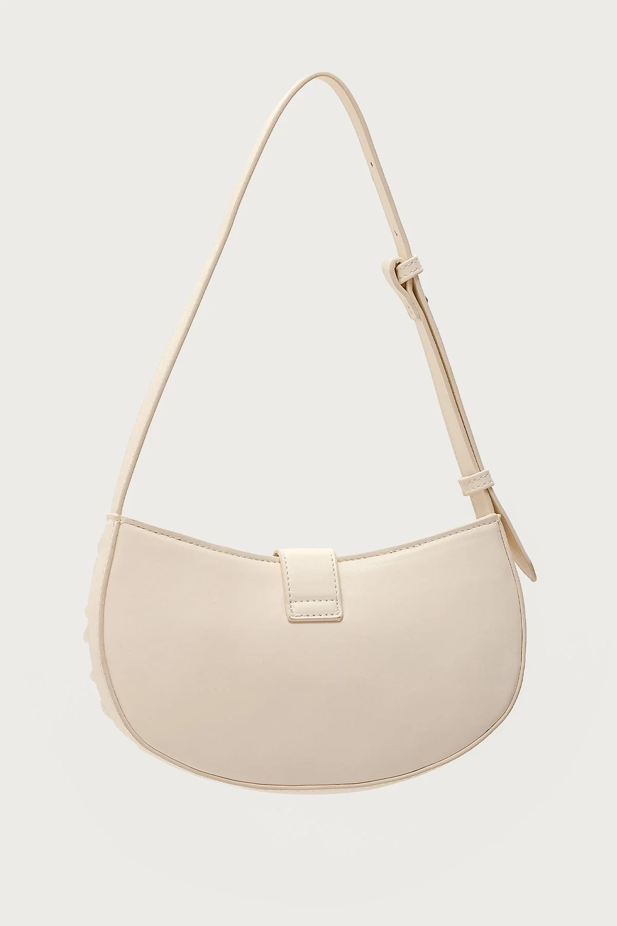 Ivory Sequin Detail Faux Leather Bag