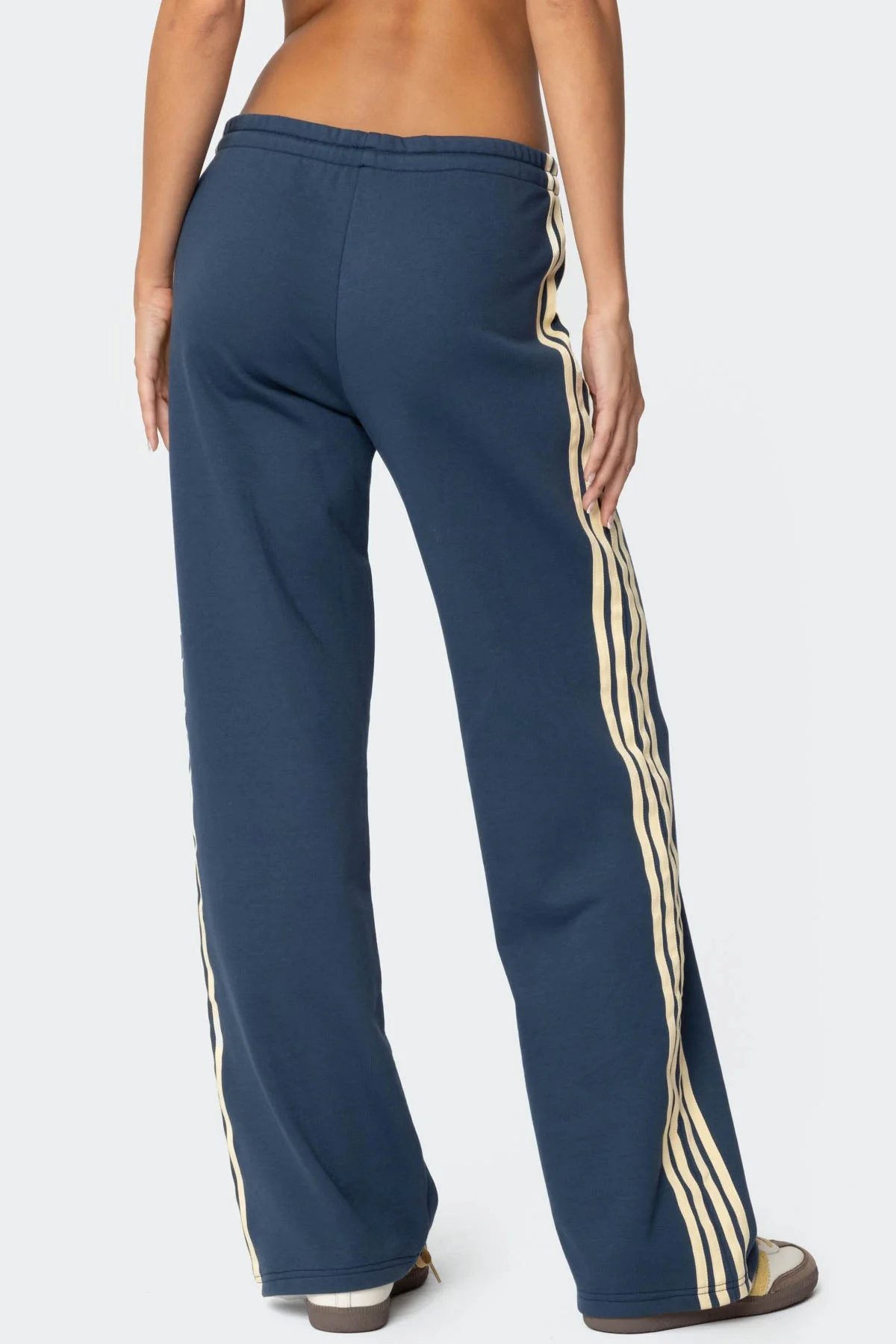 Blue Contrast Side Striped Sweatpants