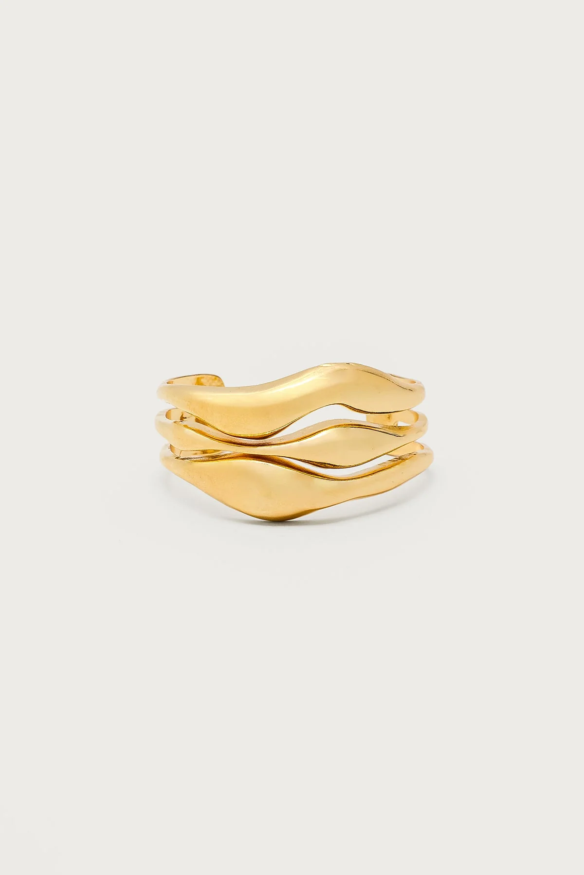 Gold Abstract Arm Cuff Bracelet - Stylish Arm Jewelry