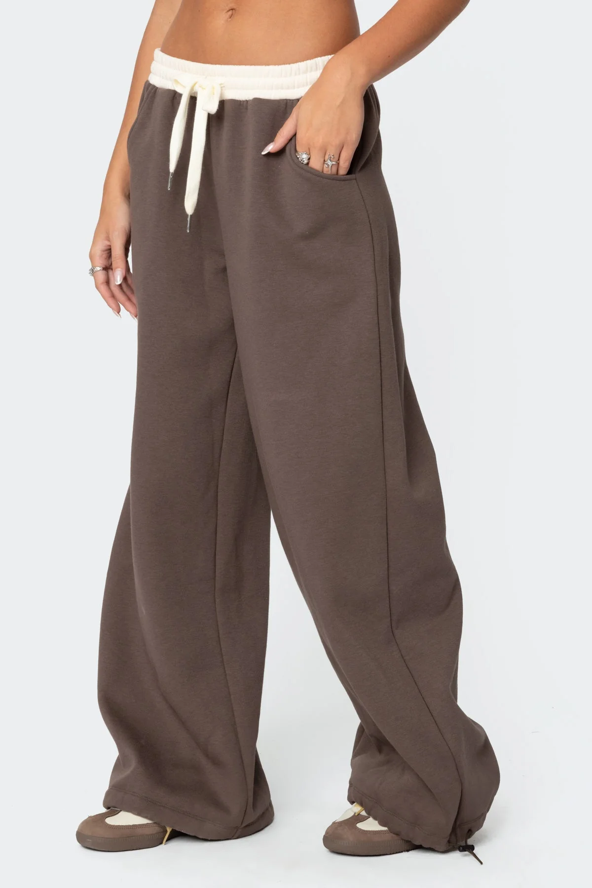 Comfortable Brown Wide Leg Sweatpants