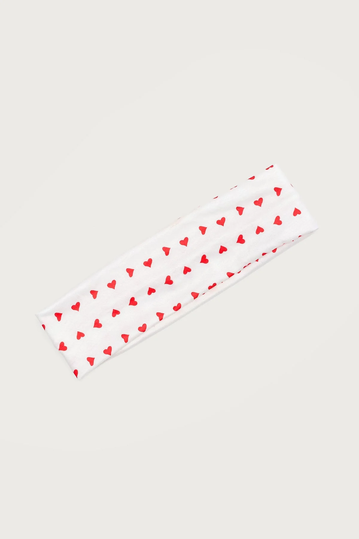 White Heart Print Headband Polyester Spandex Accessories