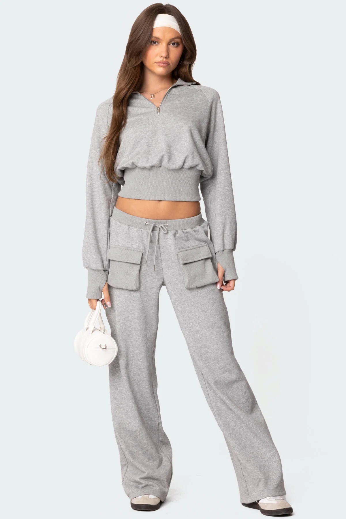 Gray French Terry Cargo Sweatpants