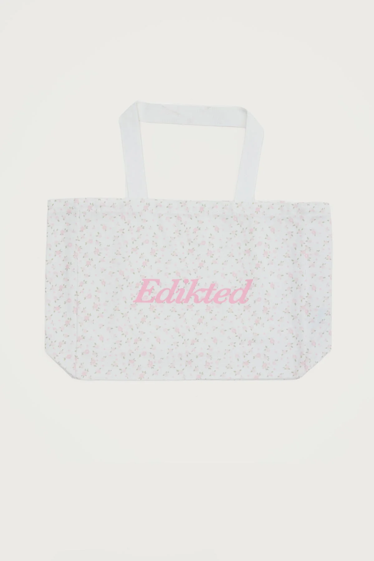 Floral Print Tote Bag in White - Stylish and Functional