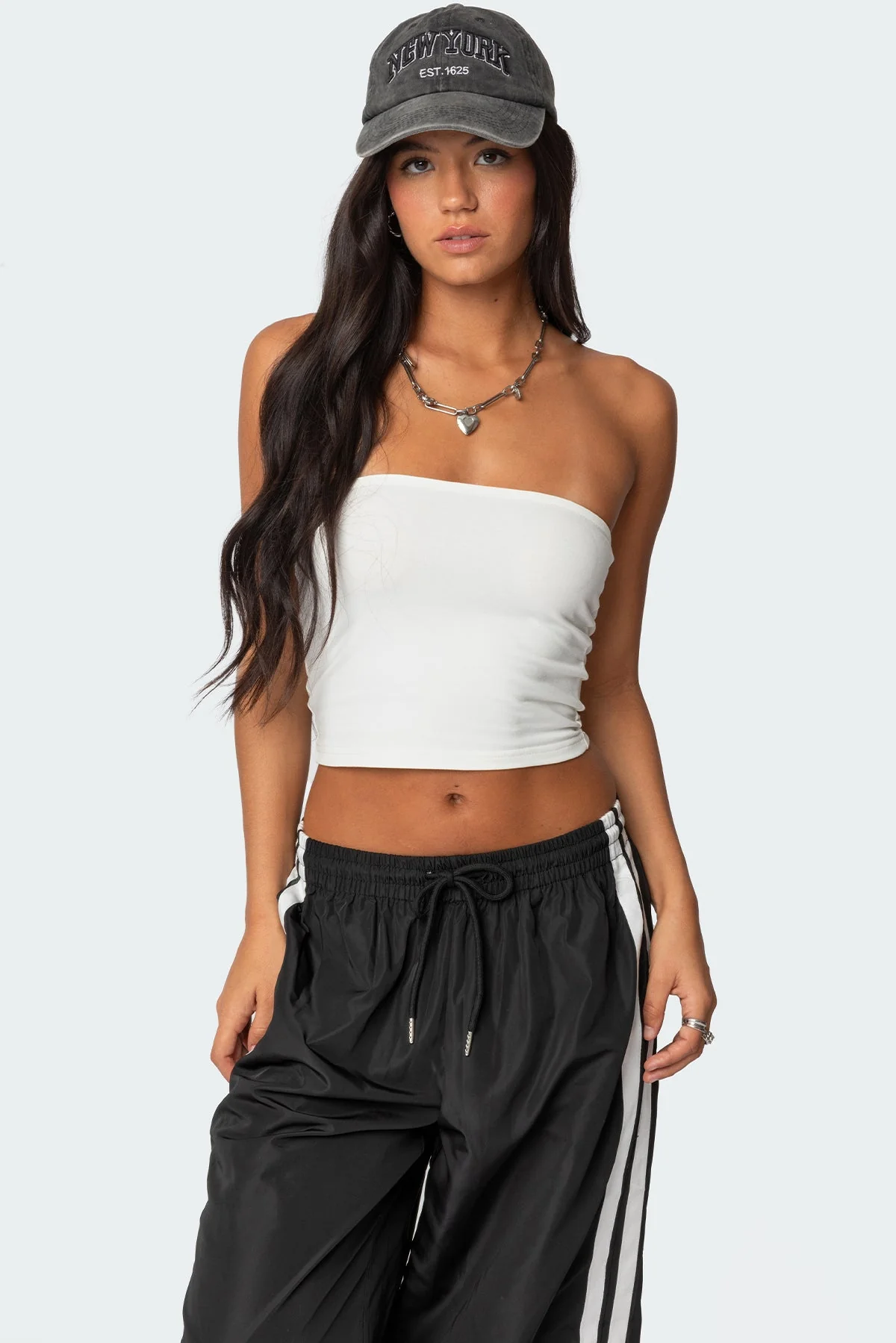 White Strapless Tube Top Cotton Spandex Blend