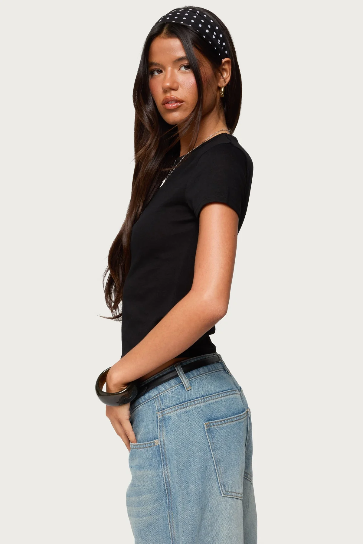 Semi Sheer Black T-Shirt for Women - XS to XL Sizes