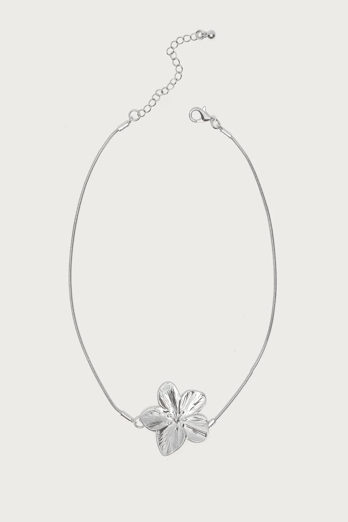 Silver Flower Pendant Necklace - Botanical Beauty