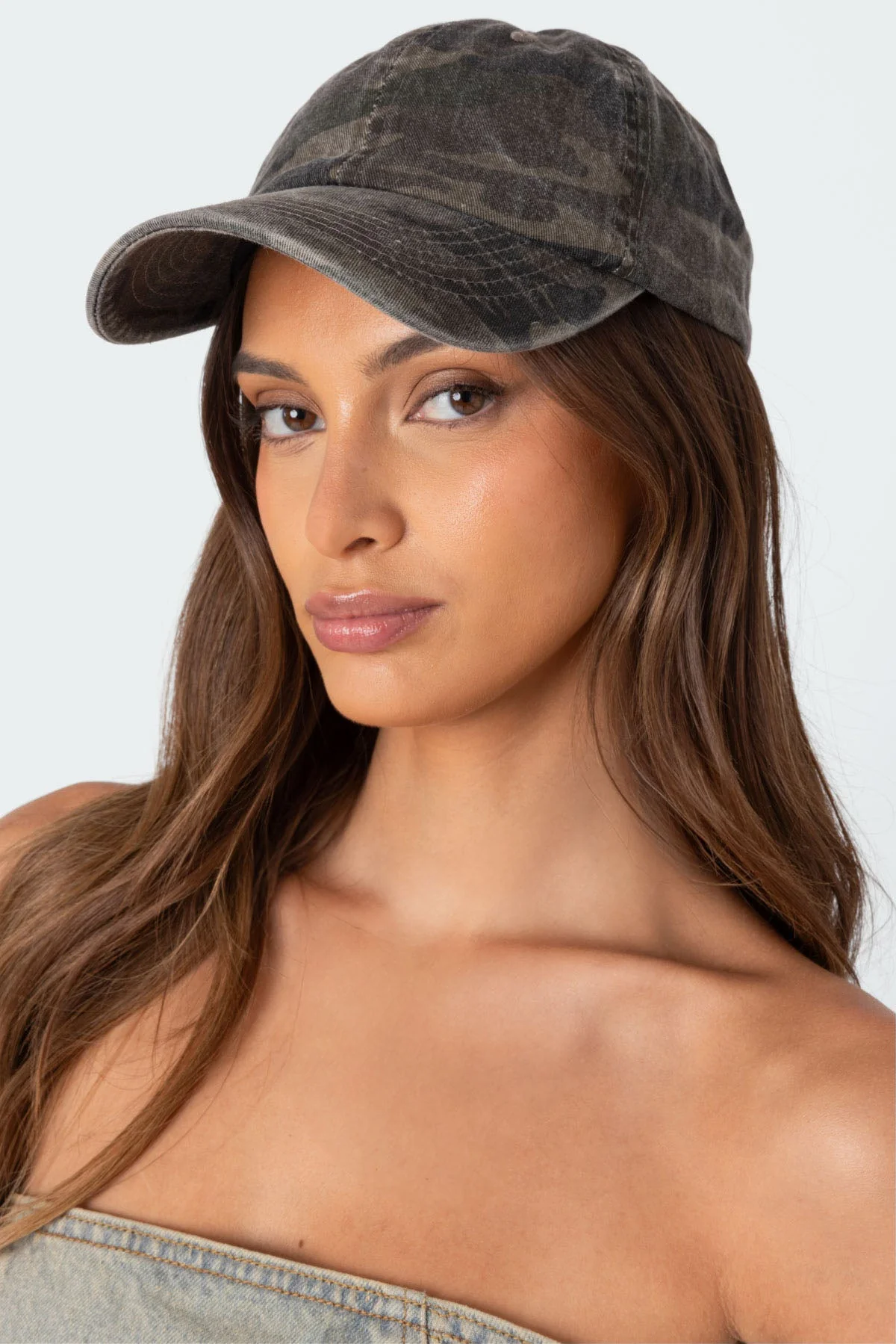 Camo Print Baseball Cap Olive Green Unisex Hat
