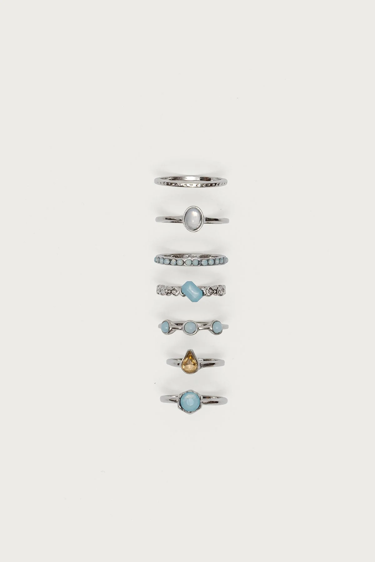 Stylish Gemstone Ring Set | 7 Rings Pack