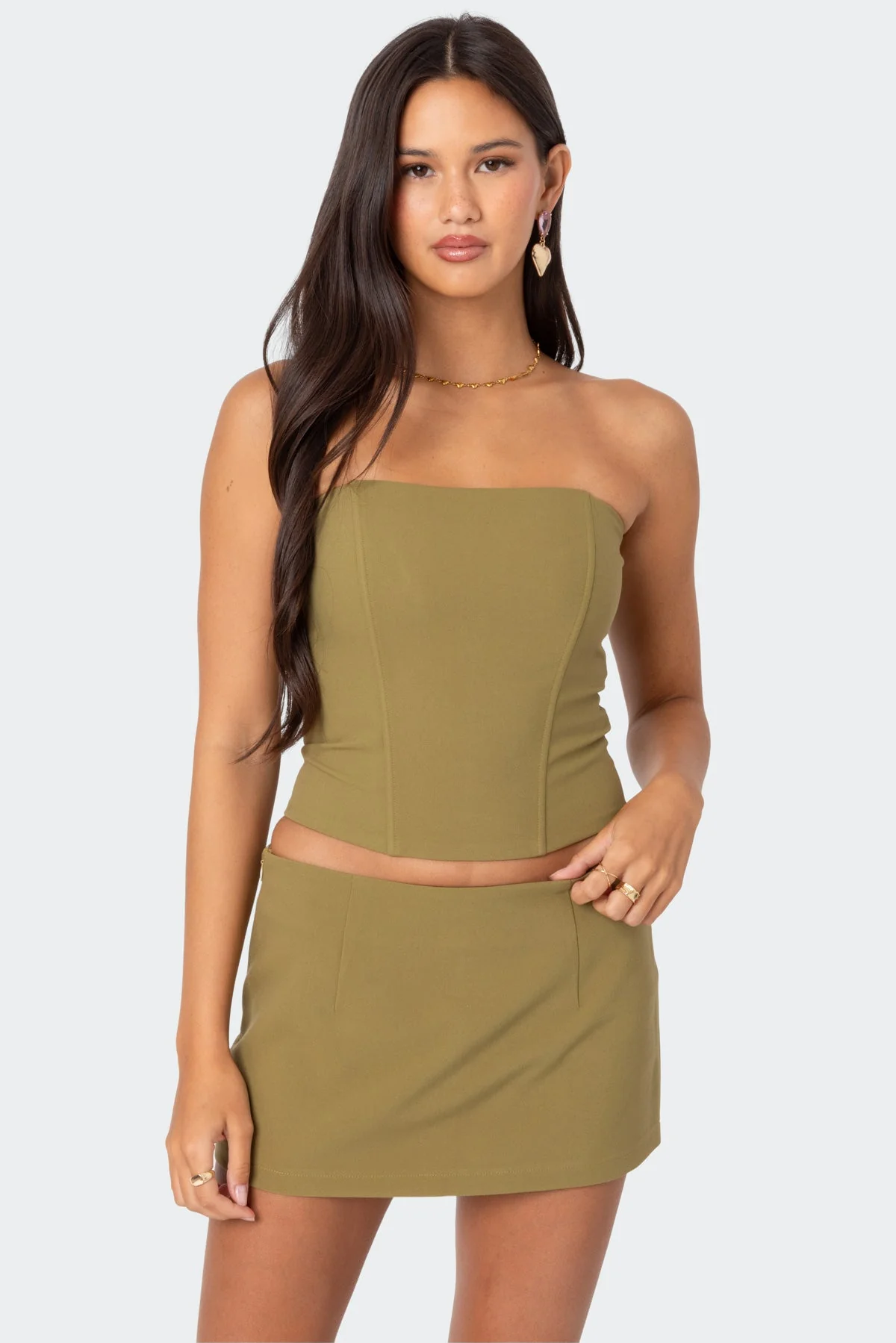 Green Lace-Up Back Corset Set Piper