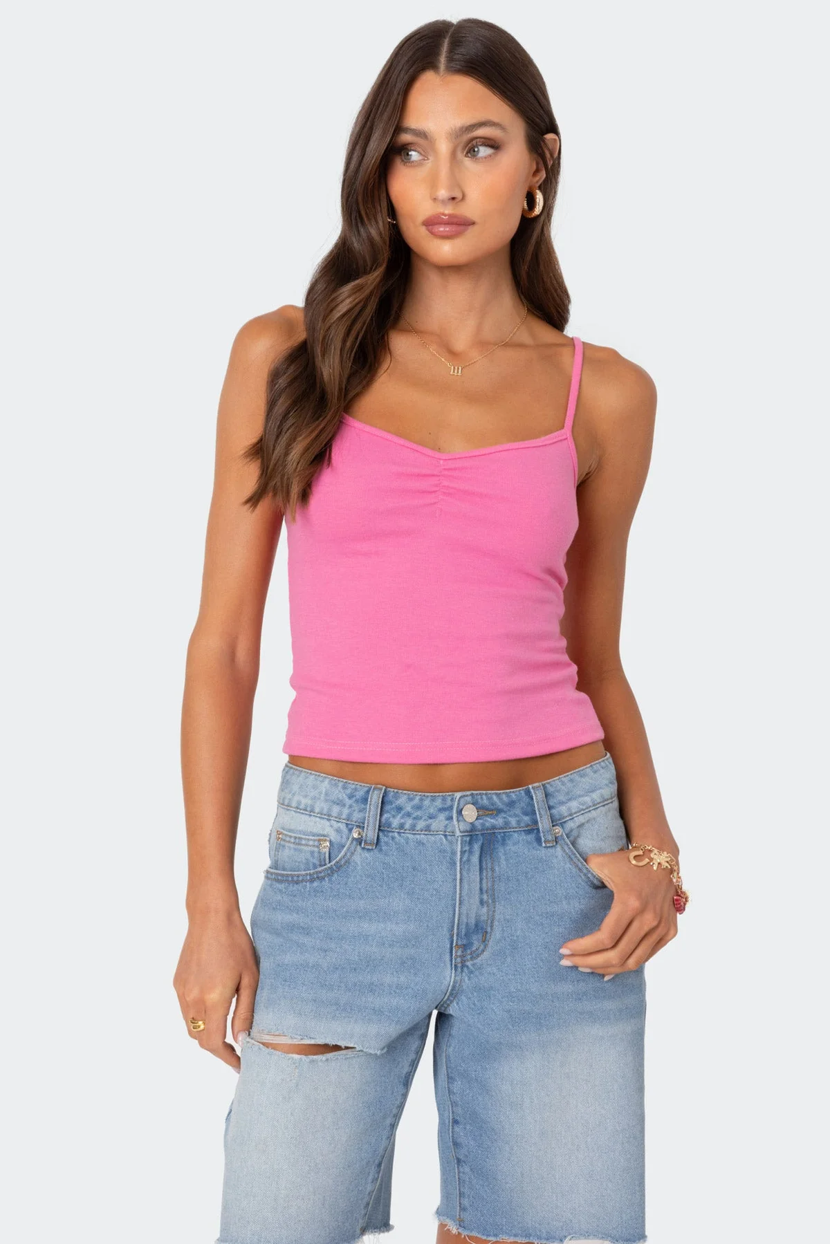 Pink Cinched Tank Top for Women