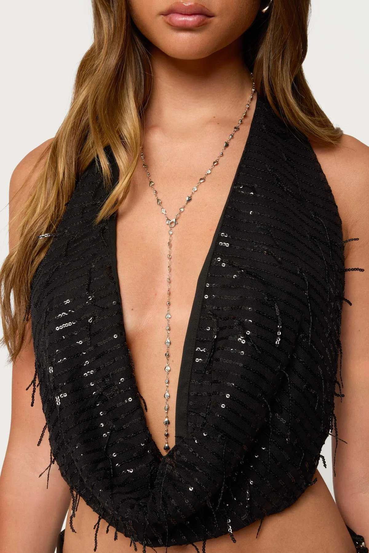 Silver Heart Diamond Necklace | Elegant Jewelry Piece