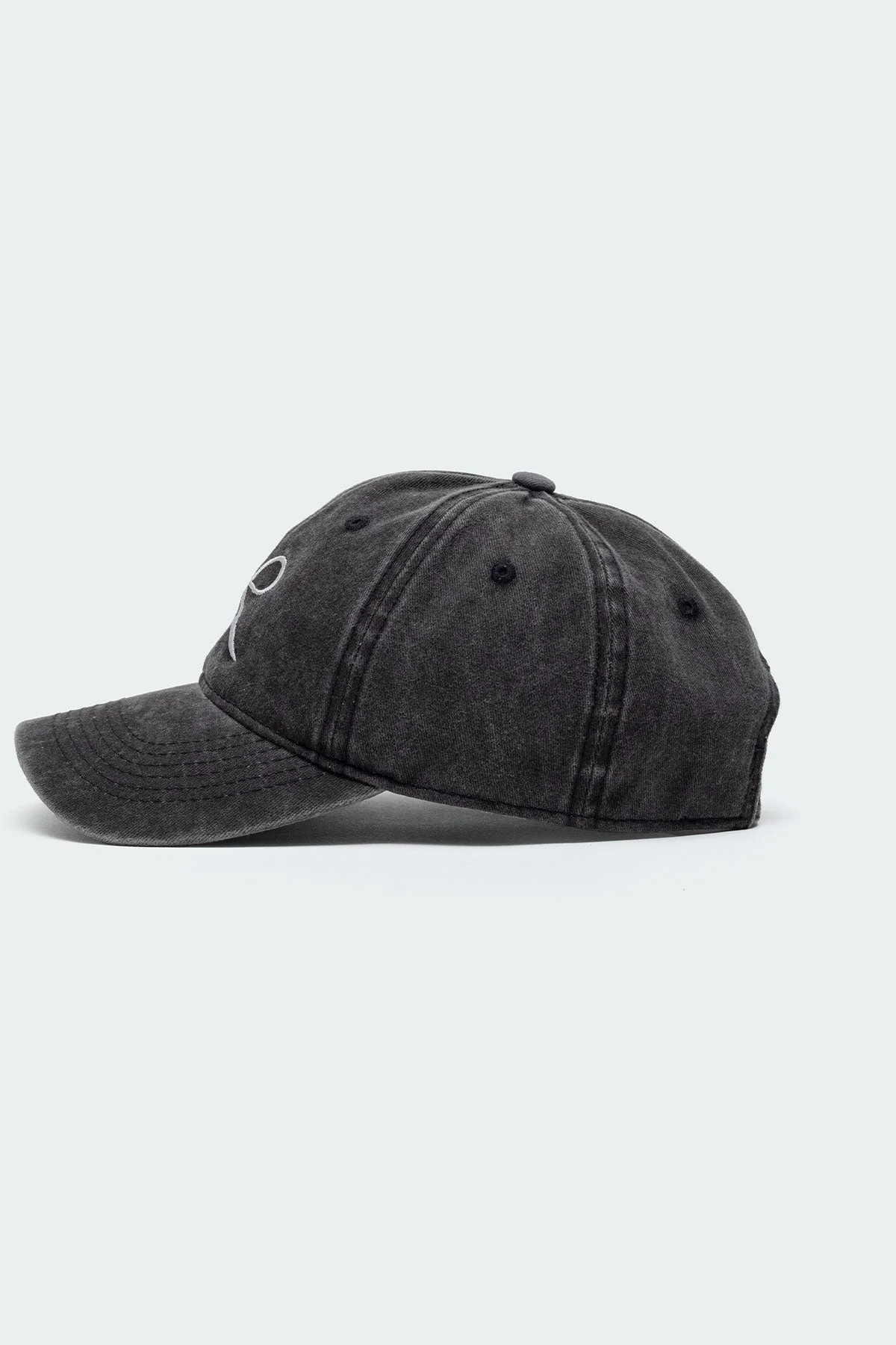 Black Embroidered Bow Baseball Cap