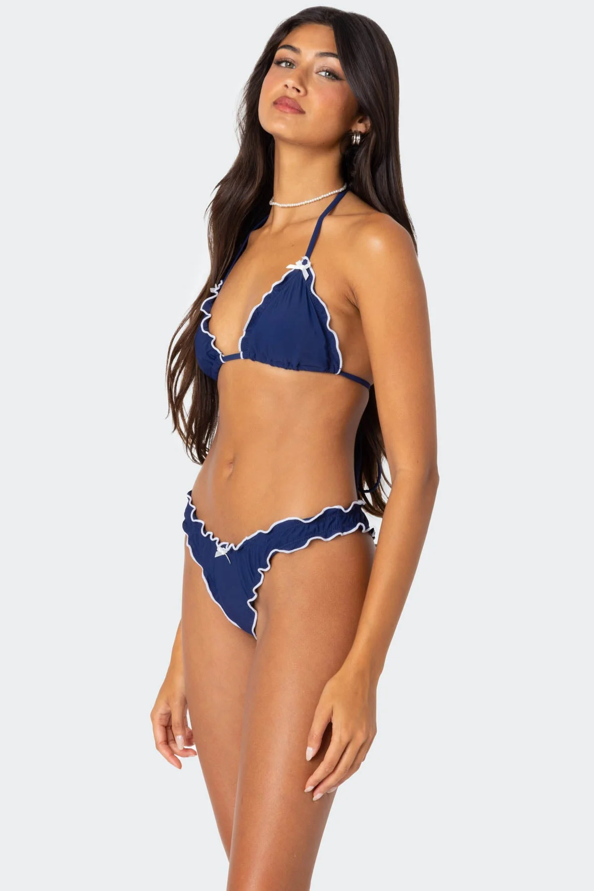 Ruffle Edge Triangle Bikini Top in Golden