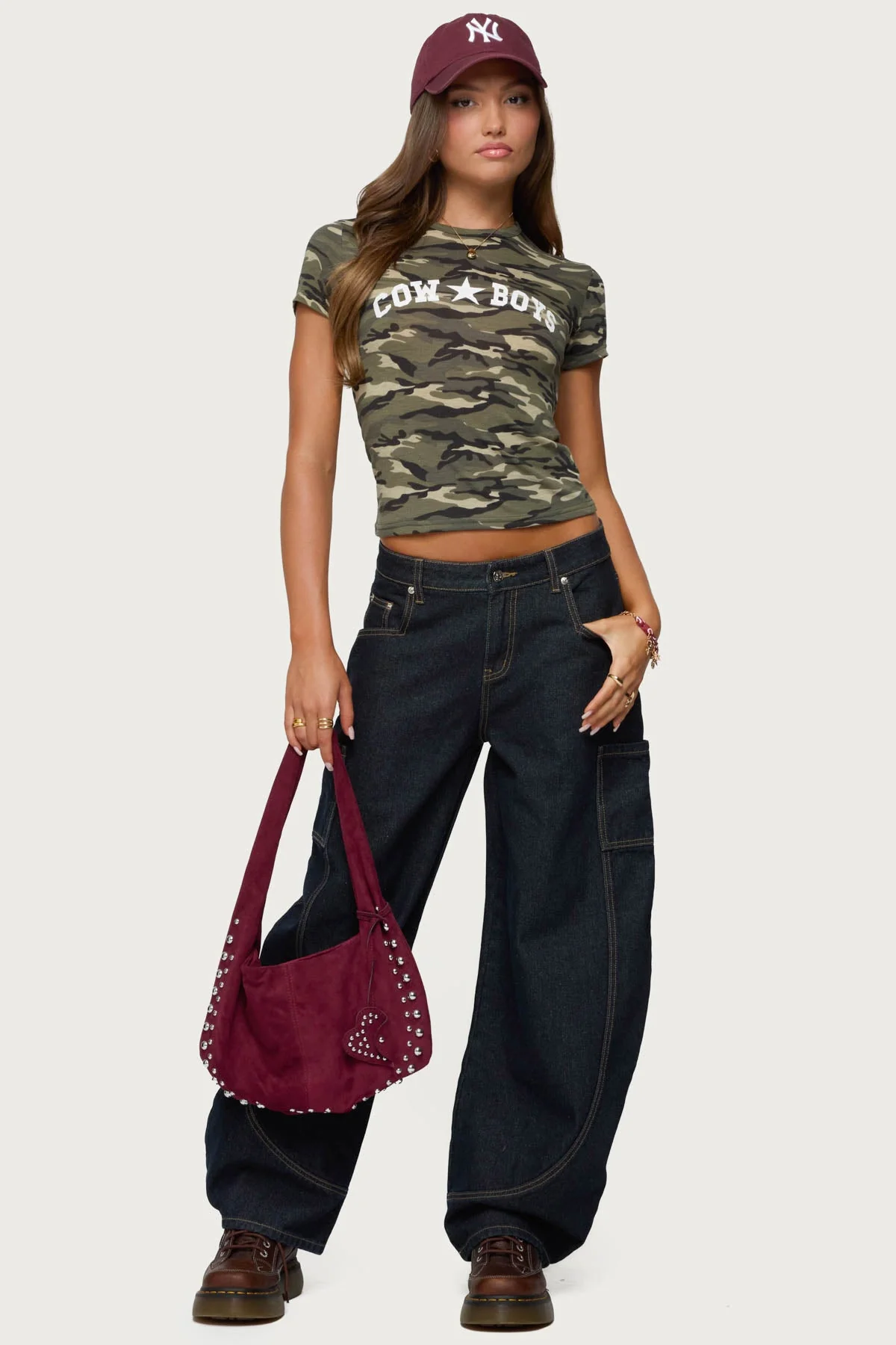 Dark Blue Denim Barrel Jeans for Women