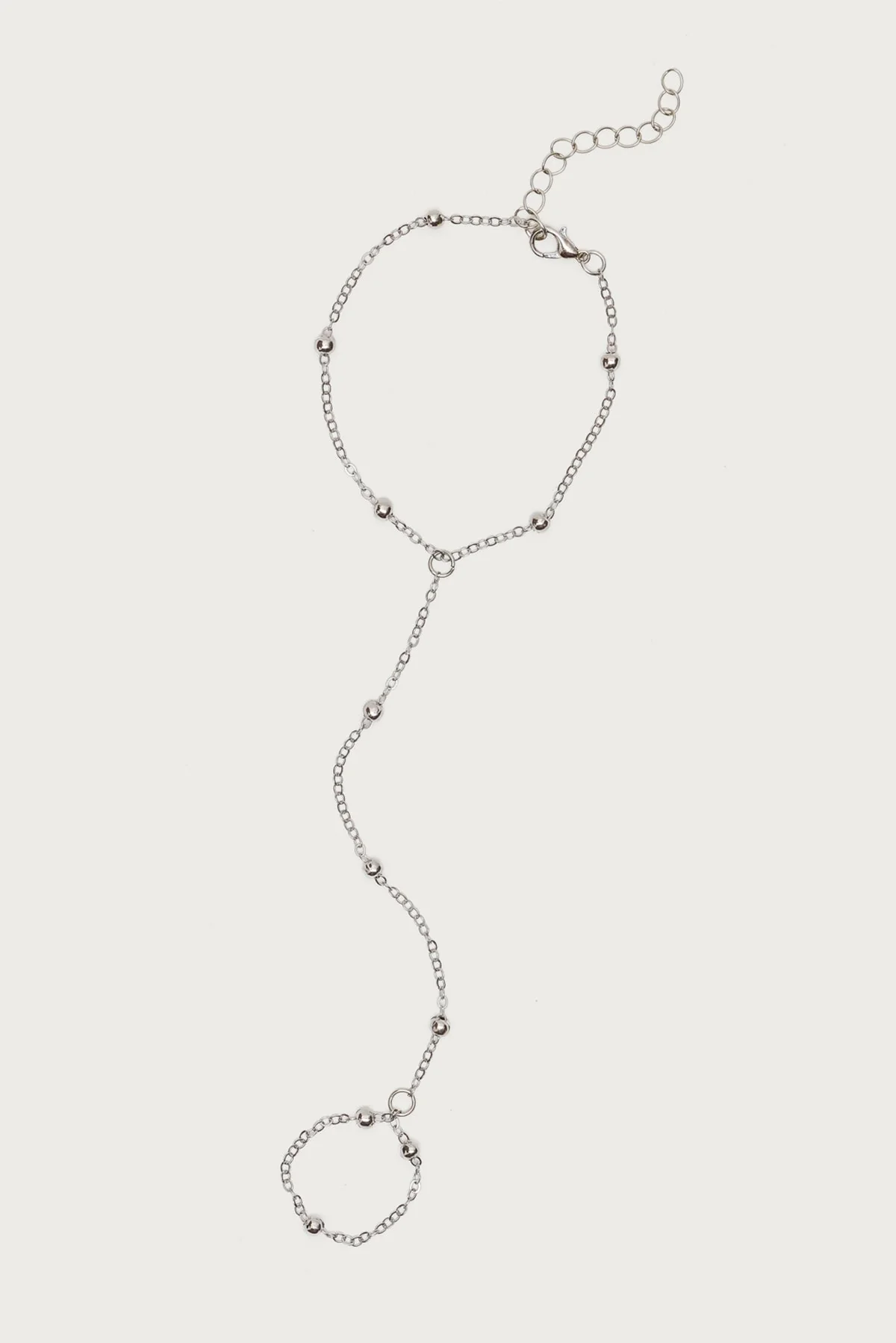 Silver Metal Bead Bracelet Chain for Women, Fashionable Bracelet Piece