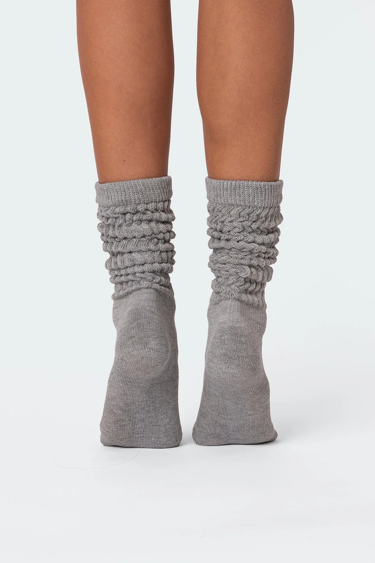 Cozy Gray Melange Slouchy Socks