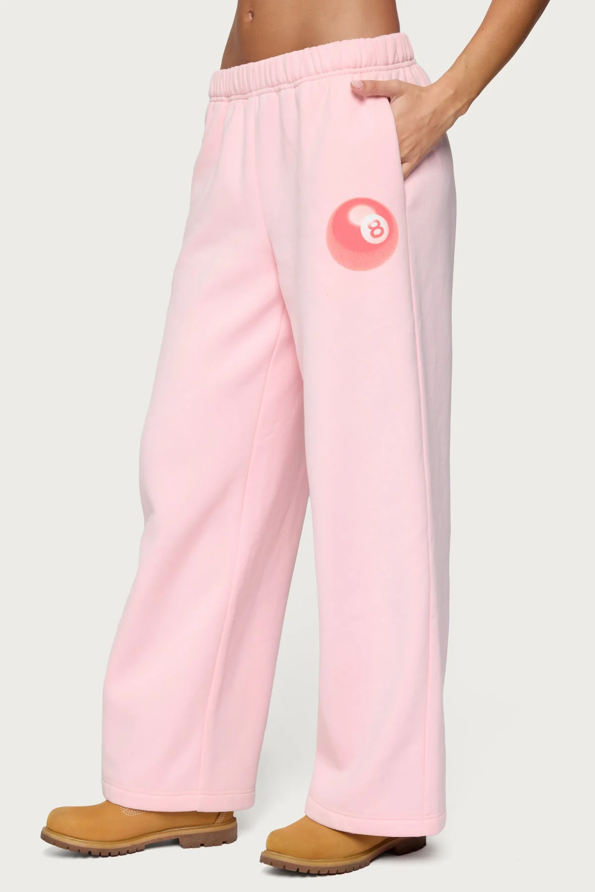 Light Pink Graphic Print Sweatpants Set