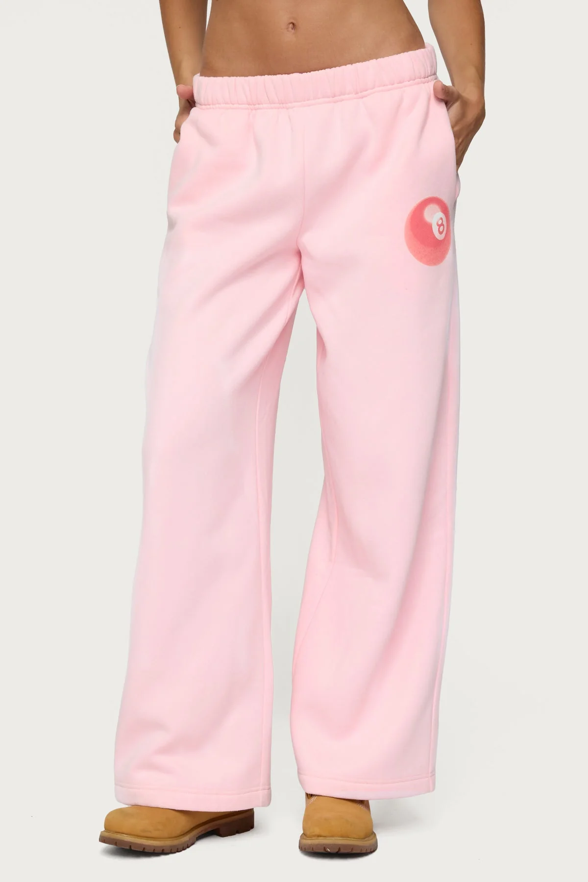 Light Pink Graphic Print Sweatpants Set