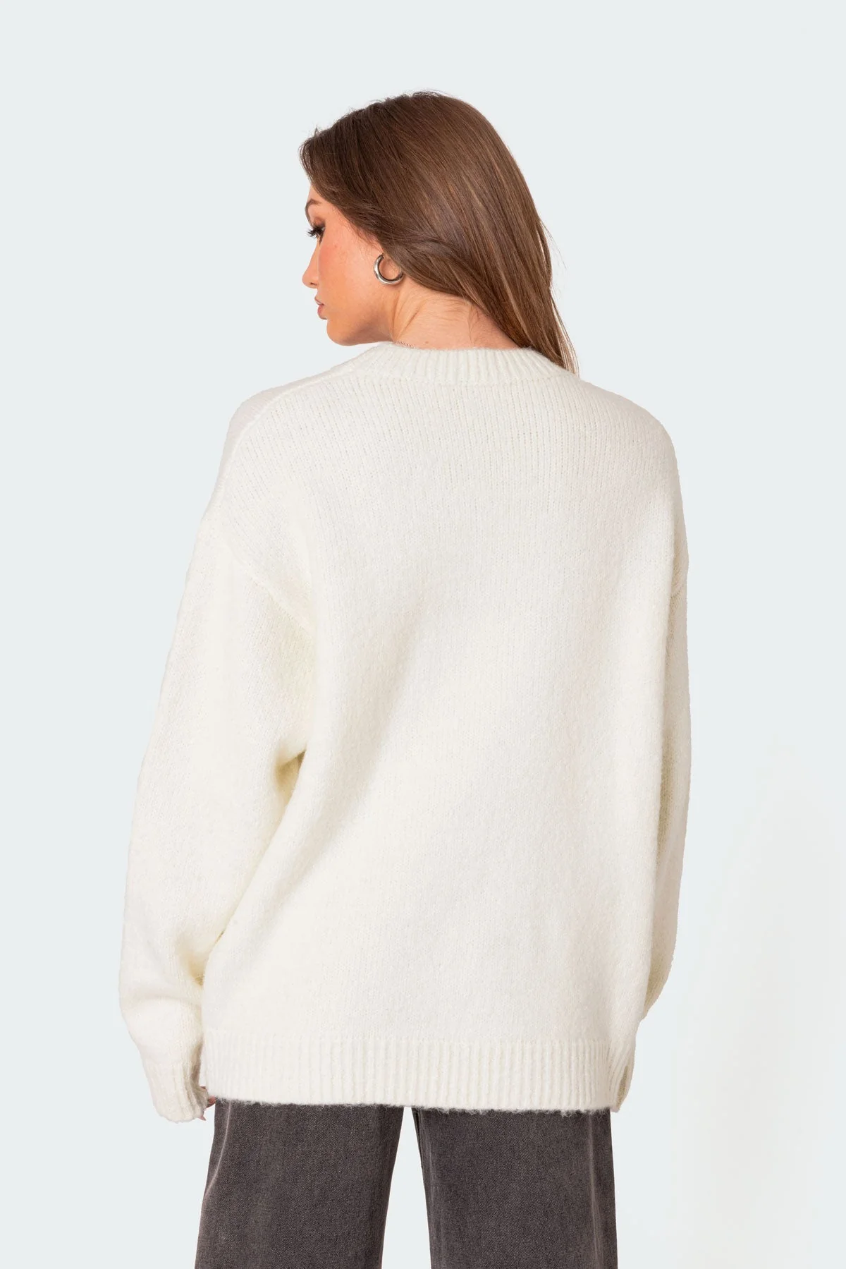 Chunky Knit Oversized Sweater in Cream | Cozy Winter Fashion