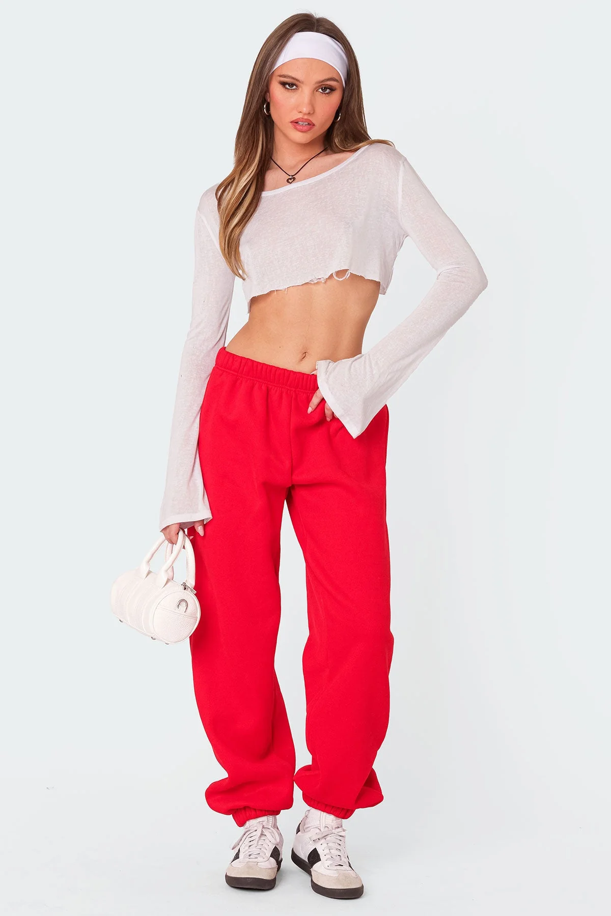 Red Oversized Lounge Sweatpants Women