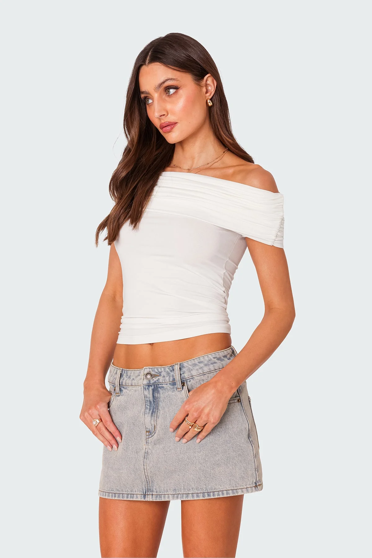 White Strawberry Off-Shoulder Top