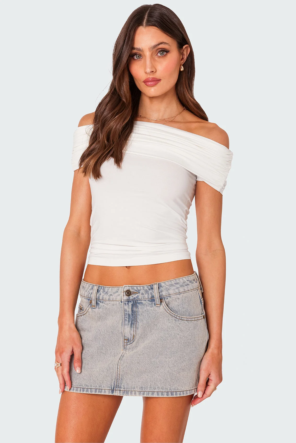 White Strawberry Off-Shoulder Top