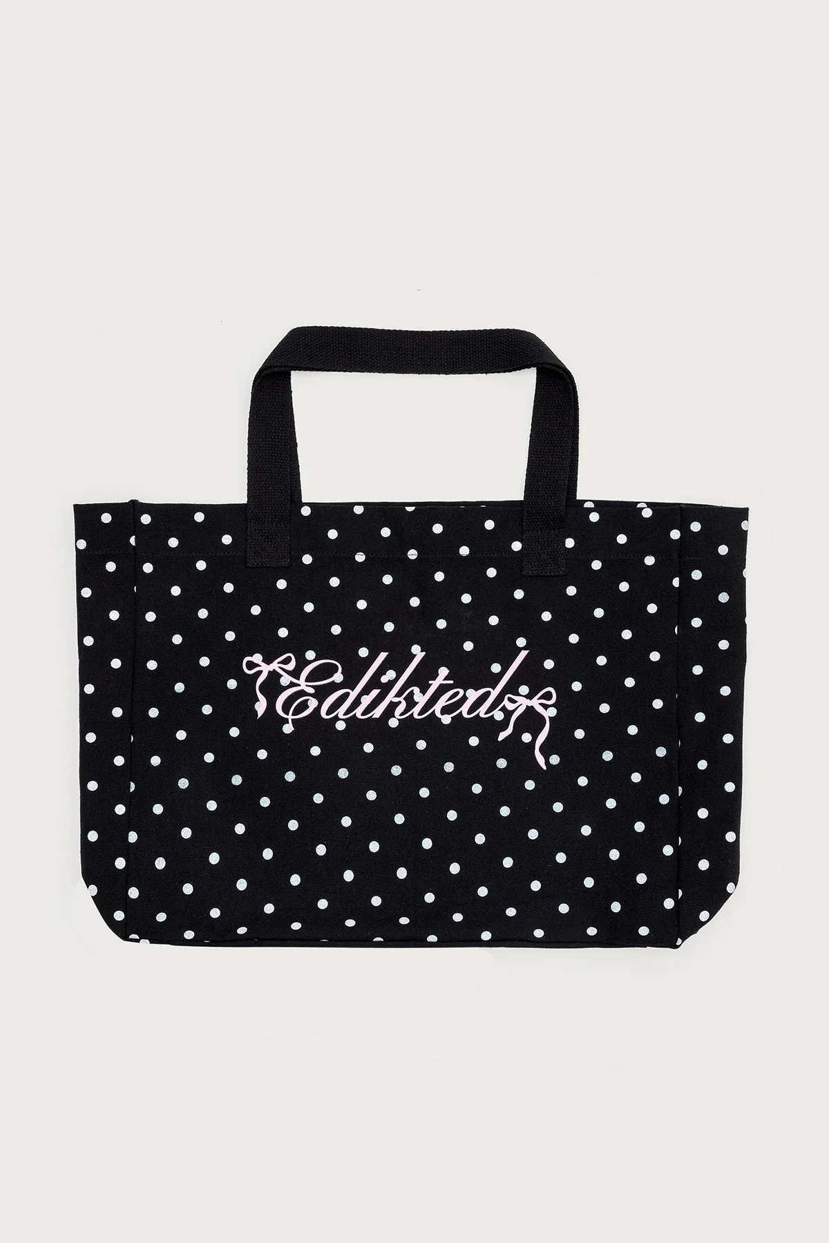 Graphic Polka Dot Tote Bag in Black and White