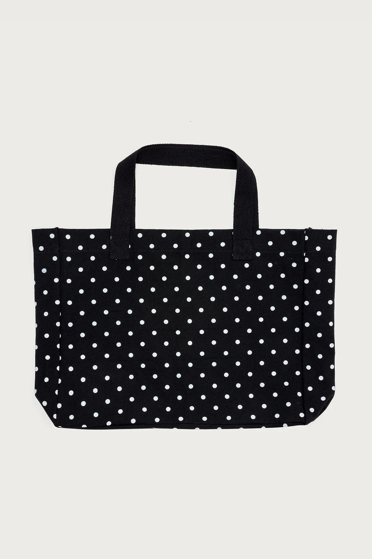 Graphic Polka Dot Tote Bag in Black and White