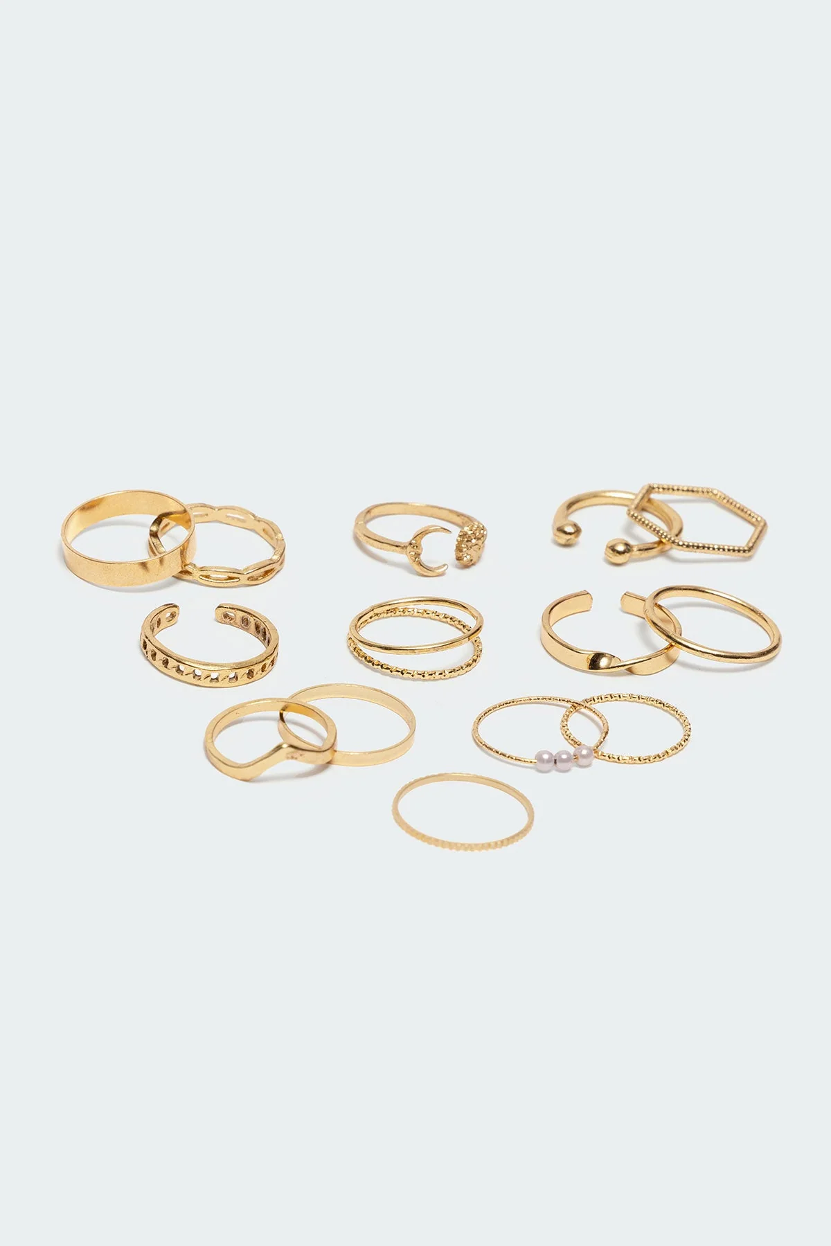 Gold Stacking Ring Set 14-Piece Jewelry Pack