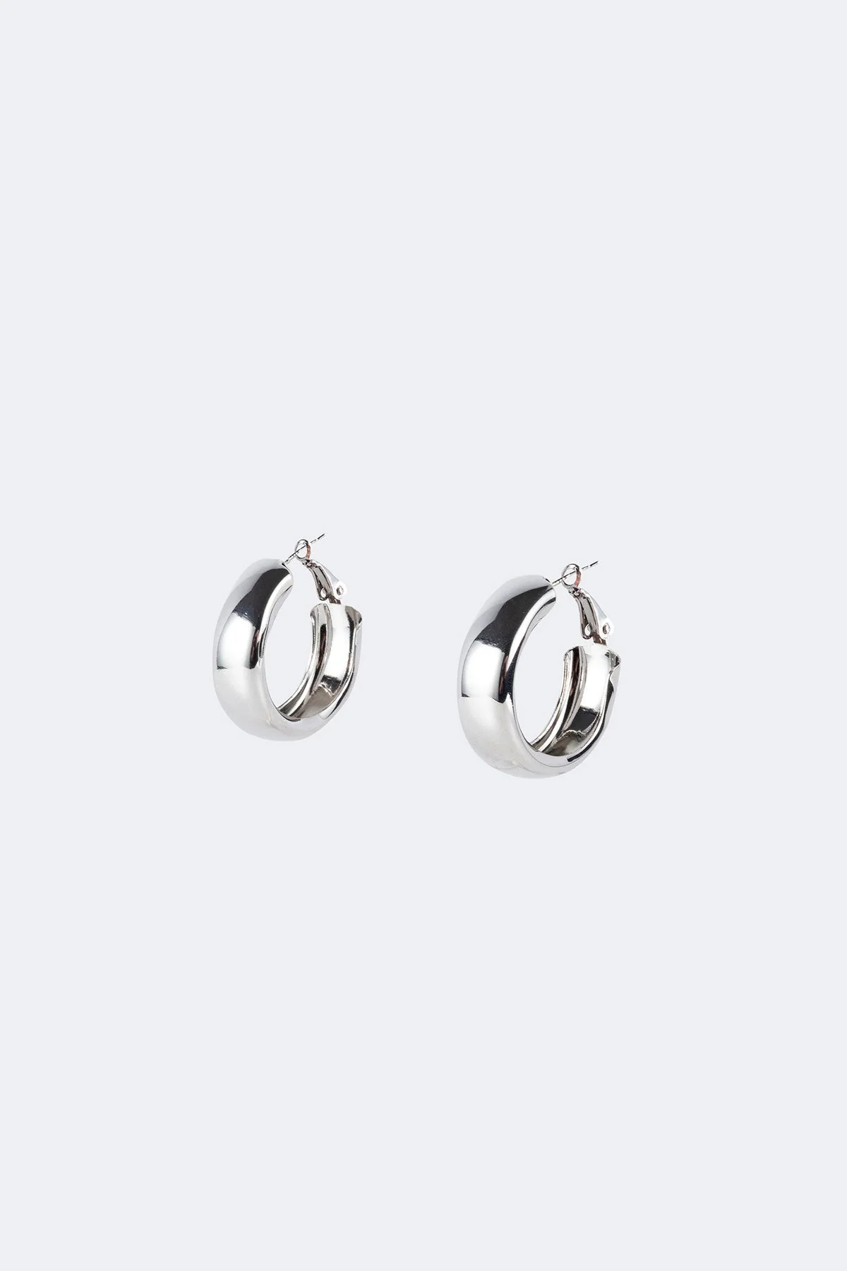 Silver Wide Hoop Earrings | Elegant Stylish Design