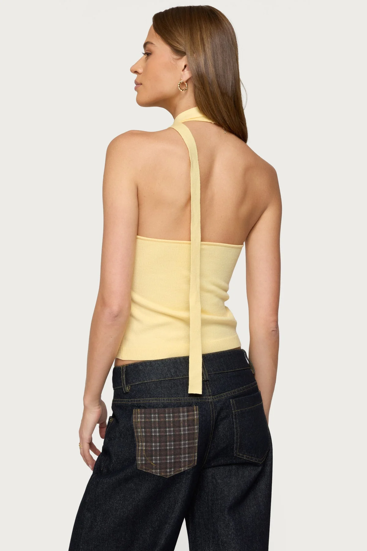 Yellow Knit Halter Top Set