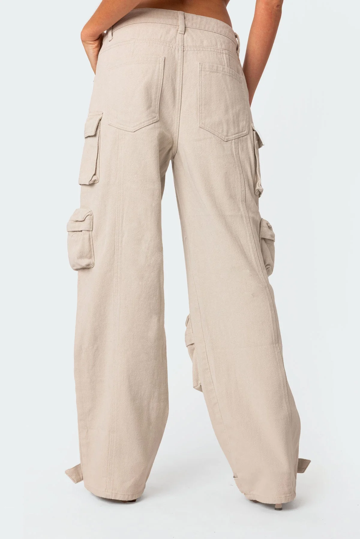 Relaxed Fit Cargo Jeans for Women