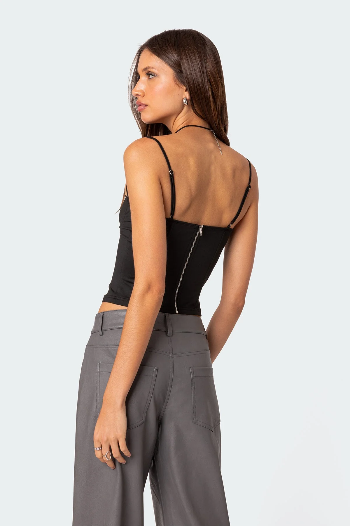 Adjustable Black Corset for Women Polyester Spandex Juno