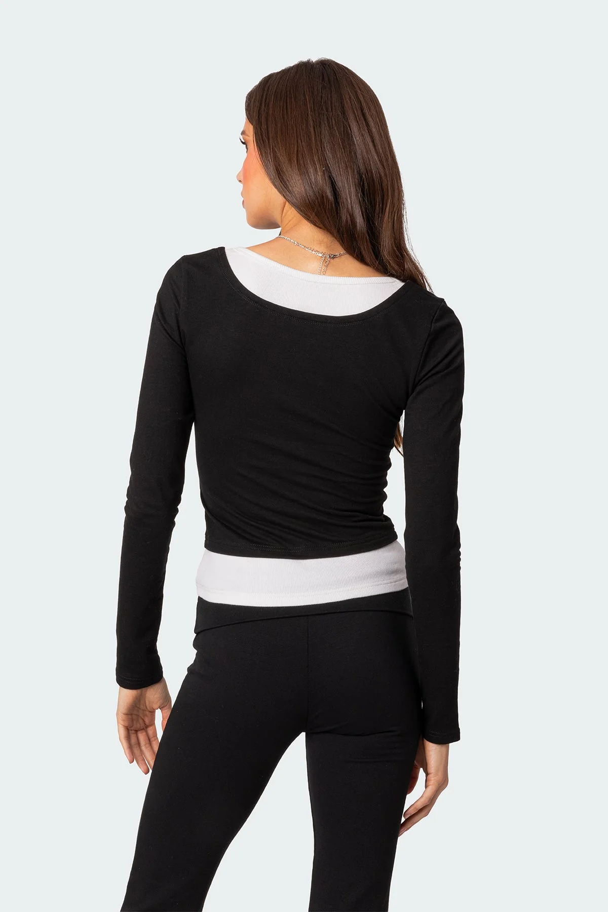 Stylish Harriet Black and White Layered Top