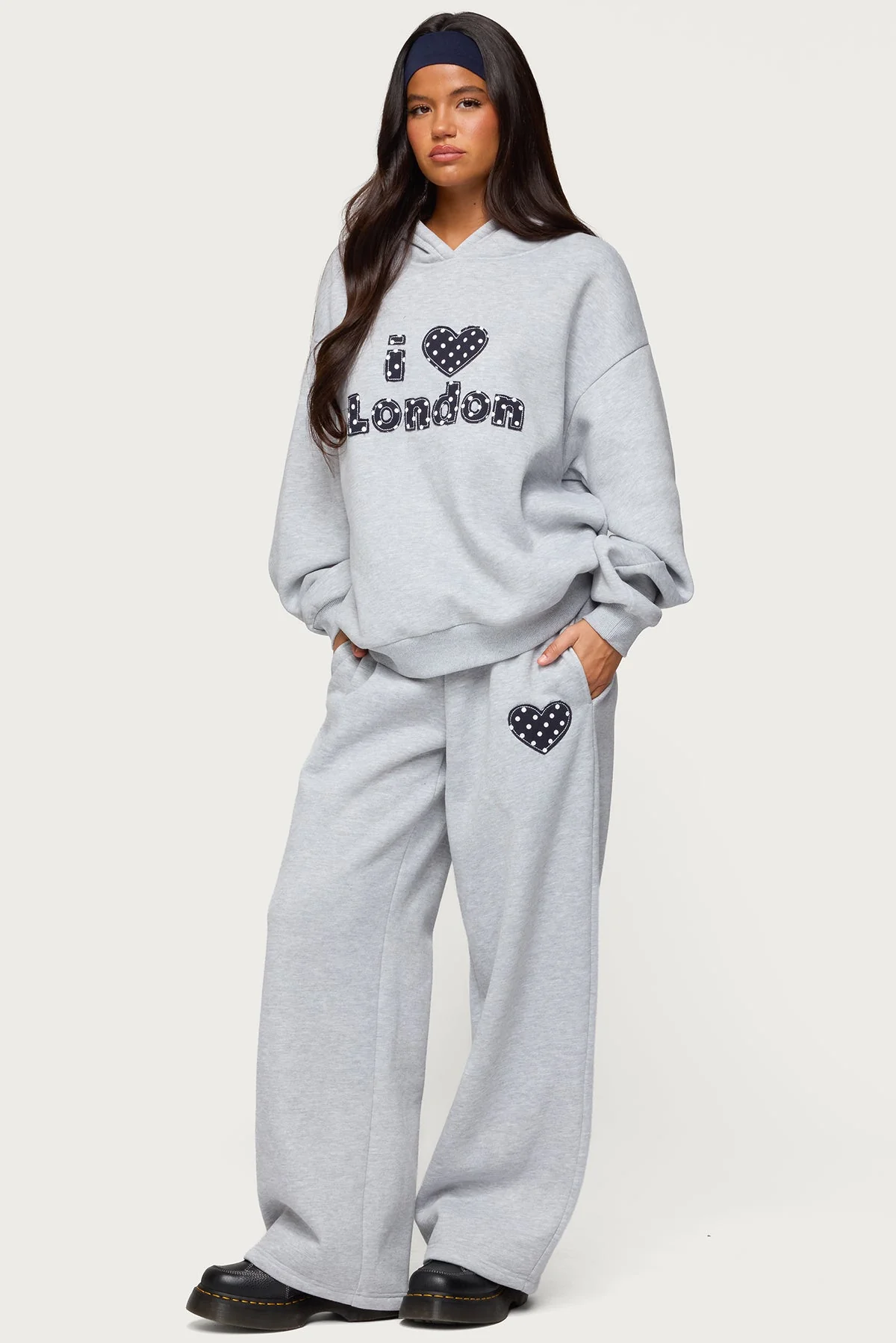 London Graphic Heart Patch Sweatpants