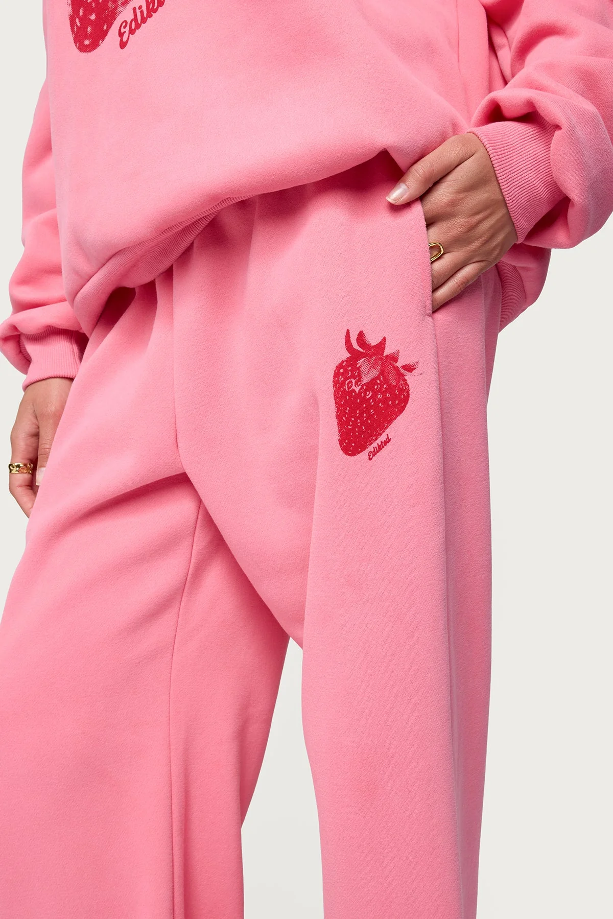 Pink Graphic Print Sweatpants for Women