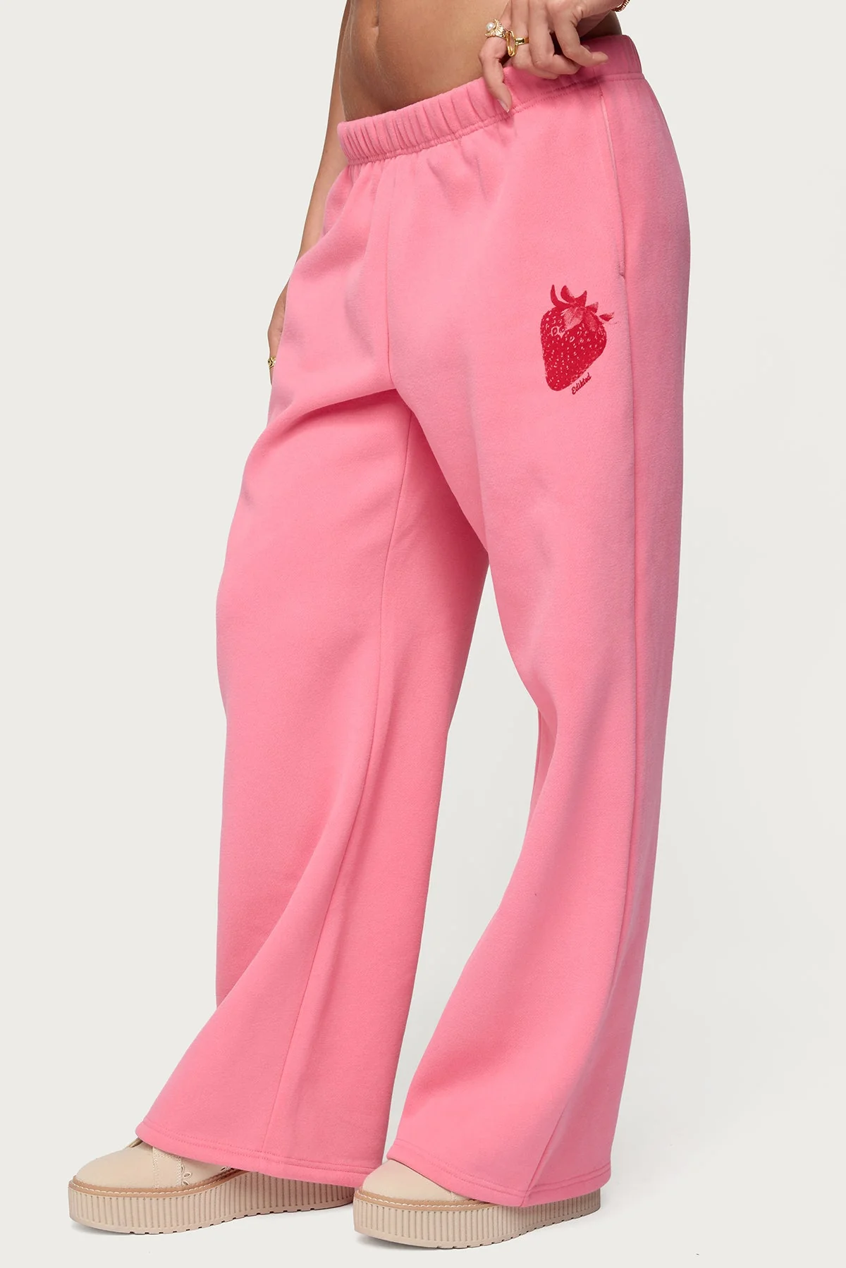 Pink Graphic Print Sweatpants for Women