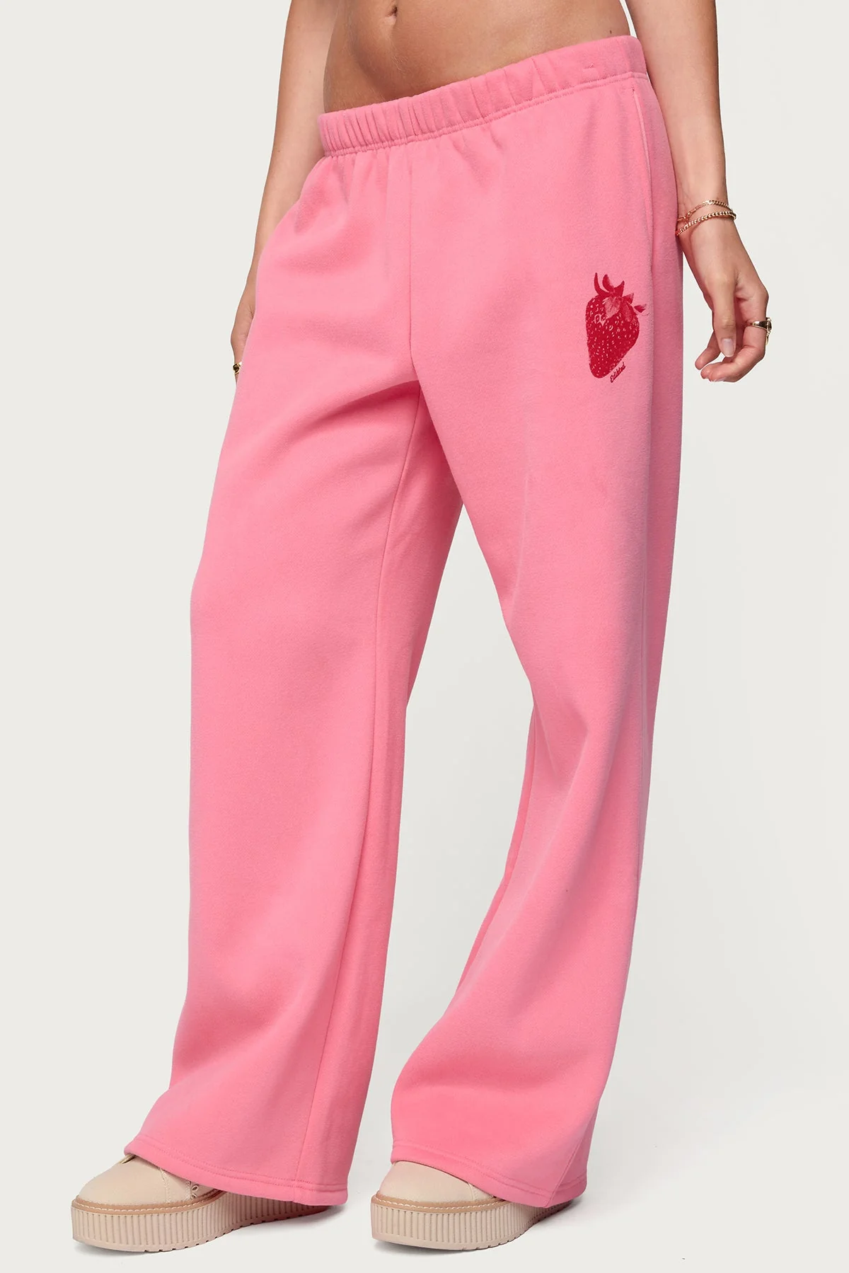 Pink Graphic Print Sweatpants for Women
