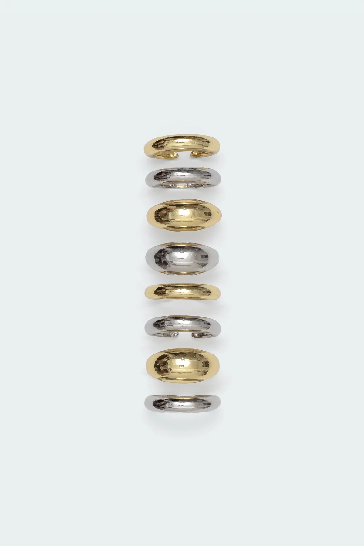 Metallic Mix Silver and Gold Ring Pack - 8 Pieces