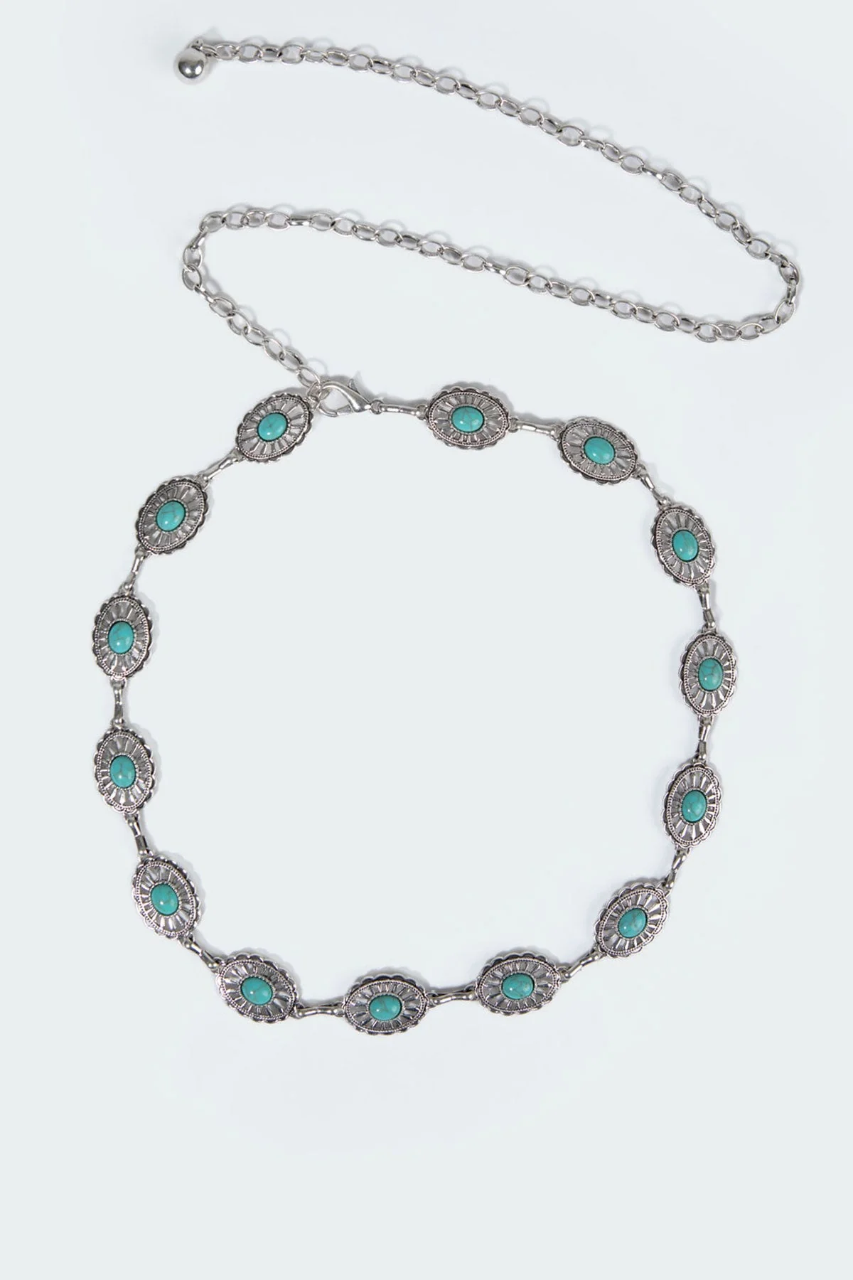 Silver Gemstone Pendant Belt Accessory