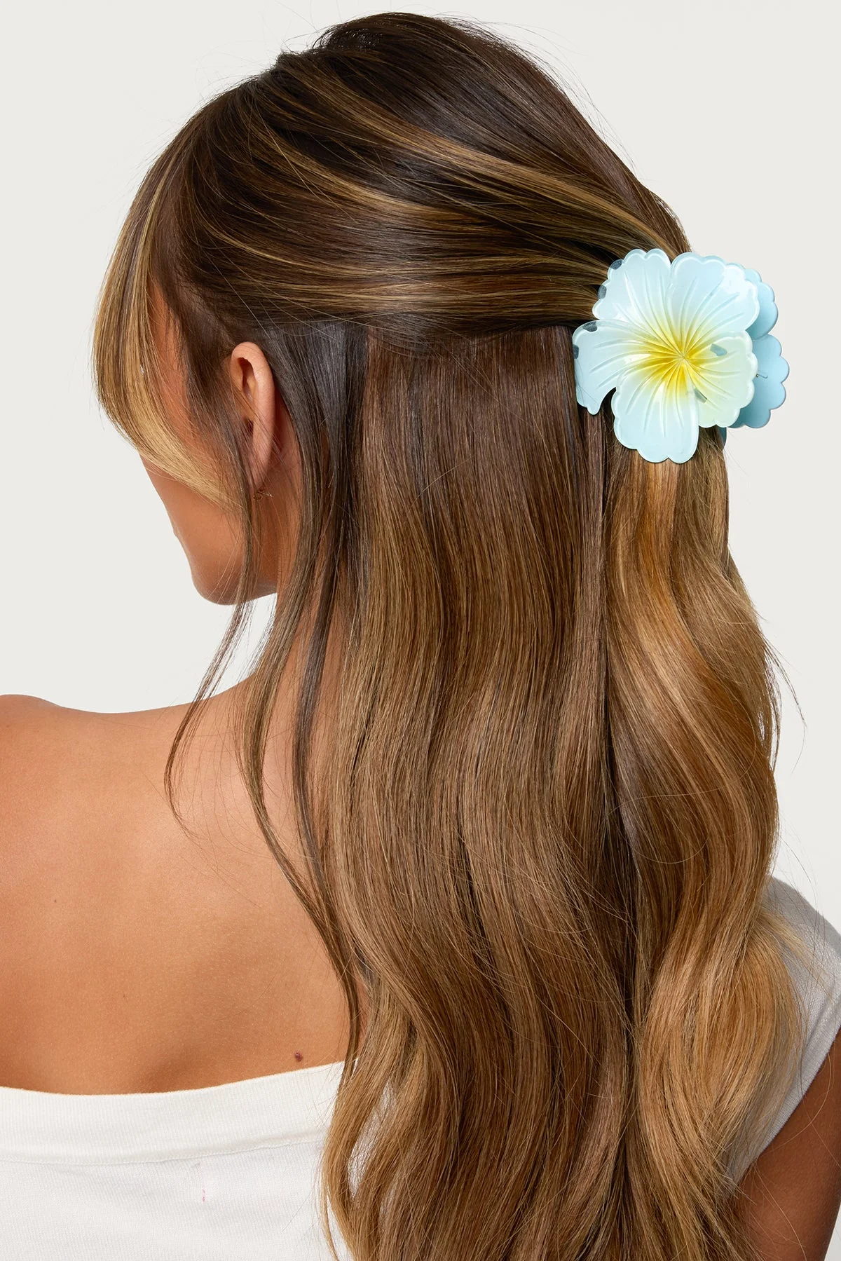 Light Blue Hibiscus Flower Hairclip