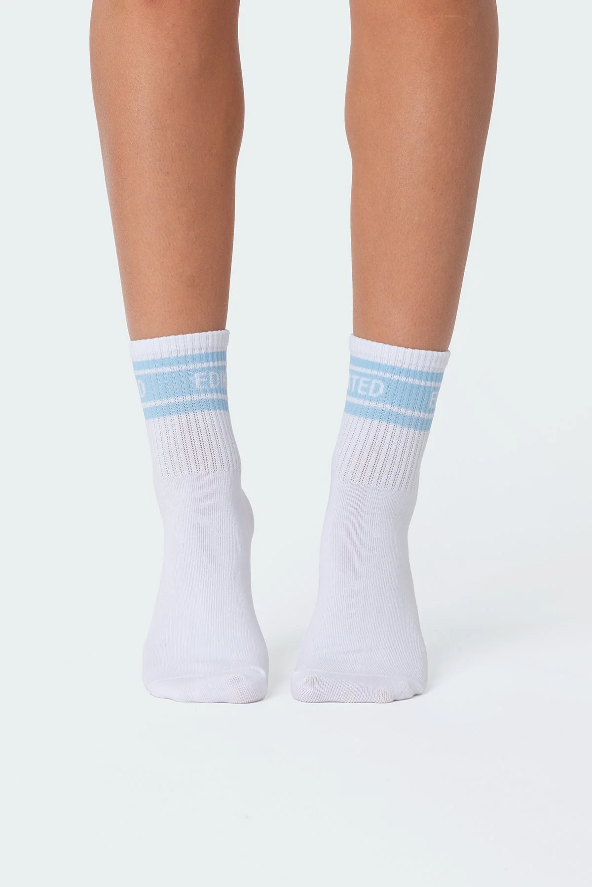 White Cotton Socks - Graphic Design, One Size