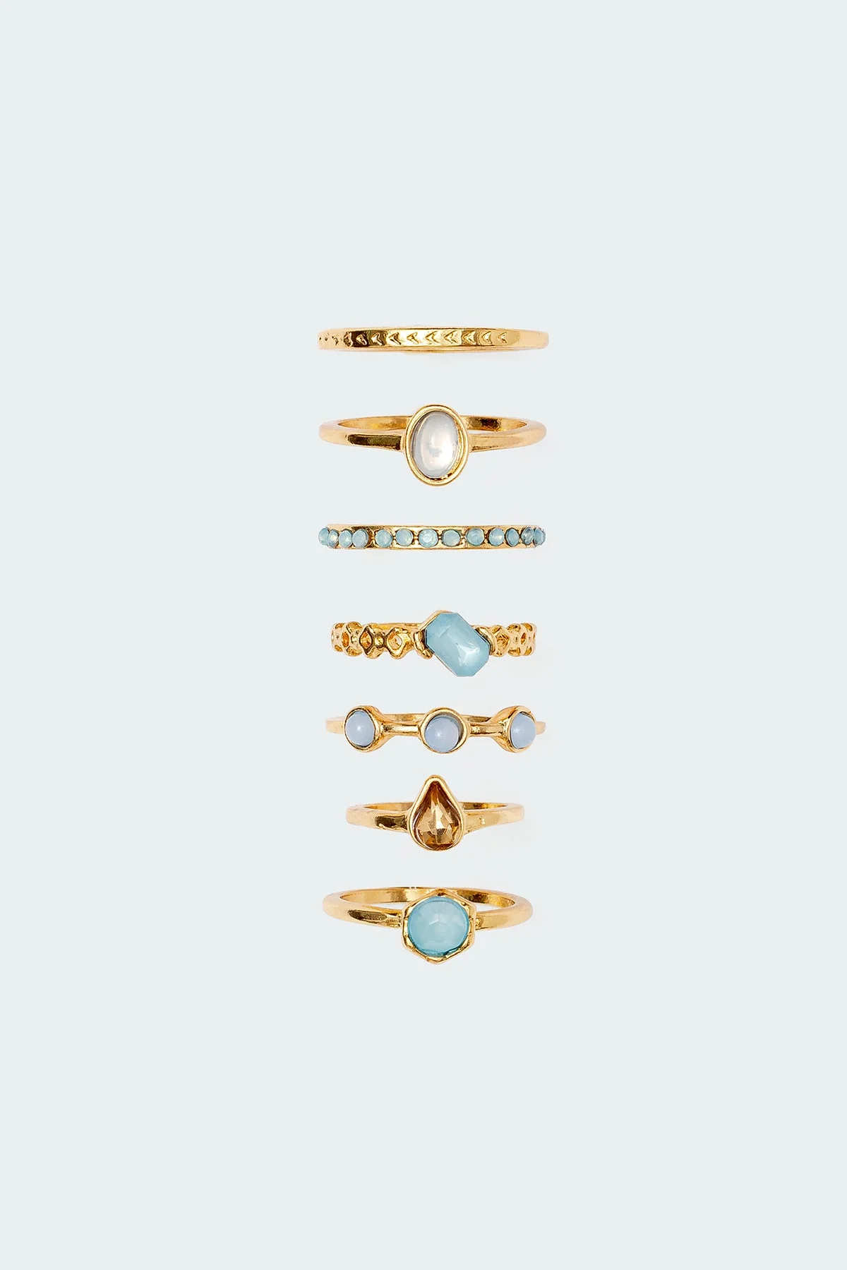 Gemstone Ring Set with 7 Assorted Styles